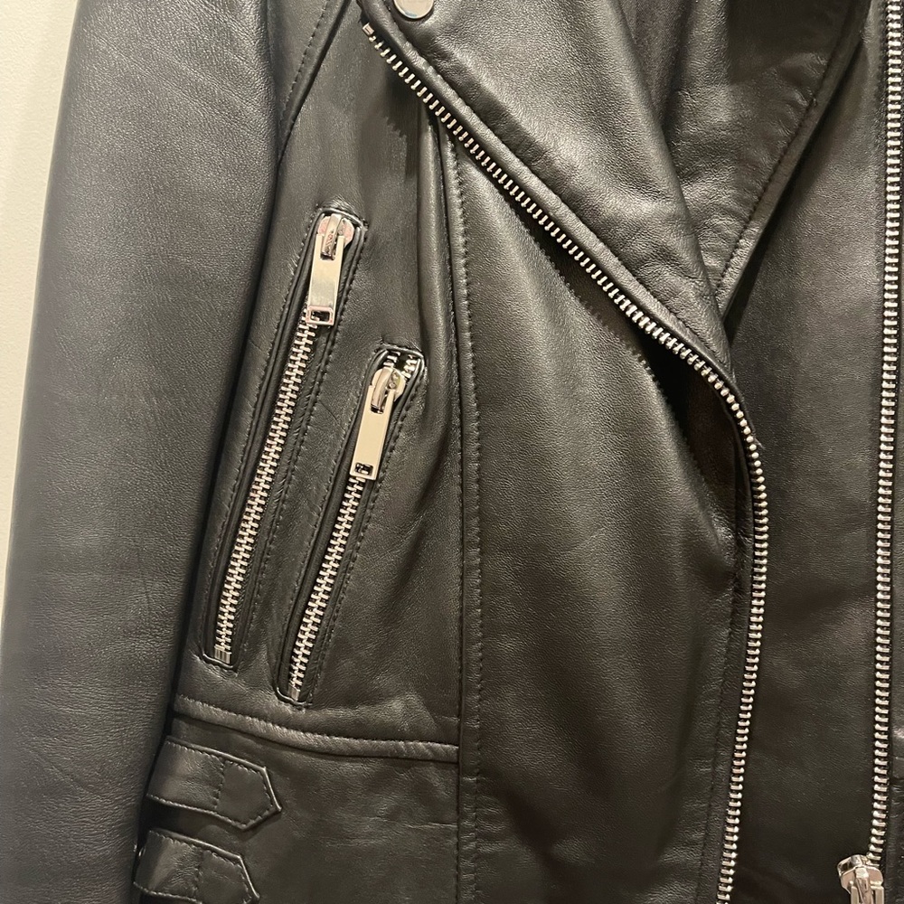 Zara Black Leather Jacket - Picture 2 of 7